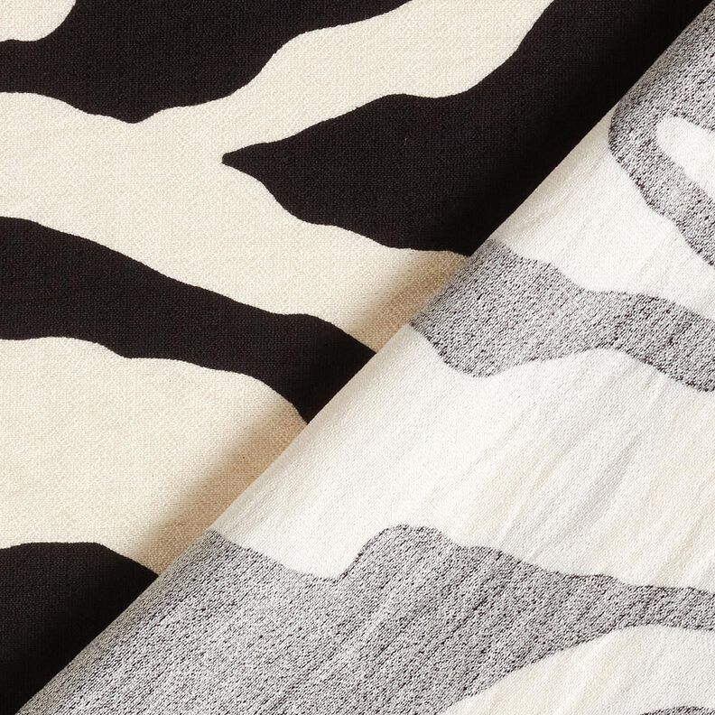 Viscose crepe zebra print – black/ivory,  image number 4