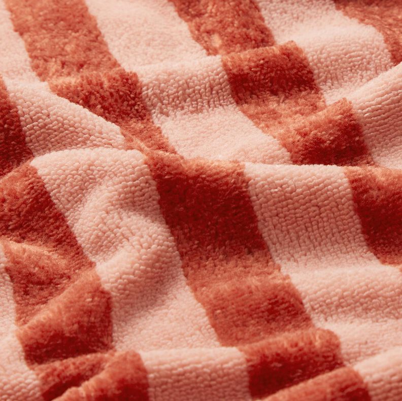Towelling Fabric Bamboo Block Stripes – red/lobster, image number 3
