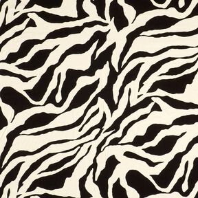 Viscose crepe zebra print – black/ivory, 