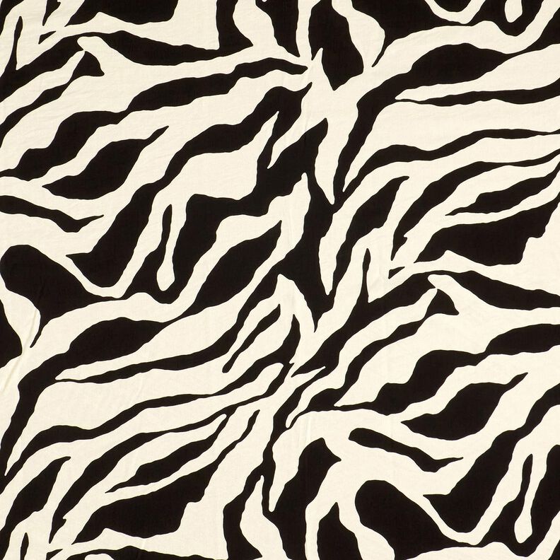 Viscose crepe zebra print – black/ivory,  image number 1