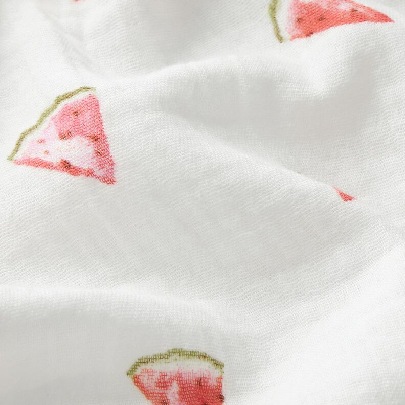 GOTS Double Gauze/Muslin pieces of melon Digital Print – white,  image number 2