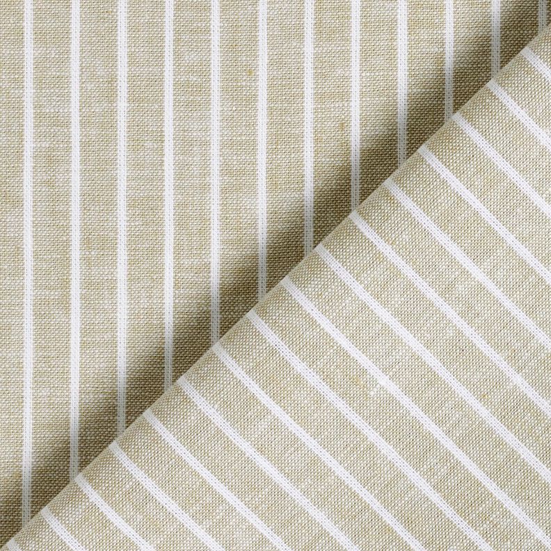 Linen Cotton Blend broad stripes &ndash; dark beige/white,  image number 4
