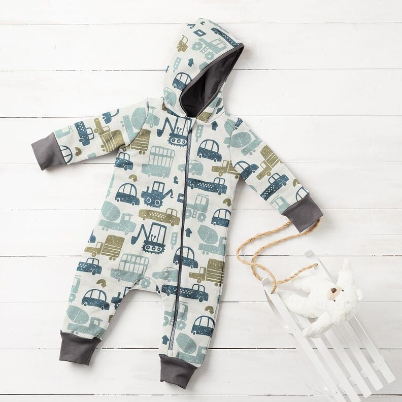 French Terry Scribble vehicles &ndash; white/blue,  image number 8