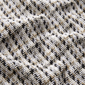 Checked, coarse, glittery yarn coat fabric – white/beige, 