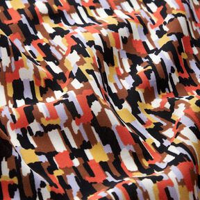 Crepe fabric brush strokes – black/terracotta, 