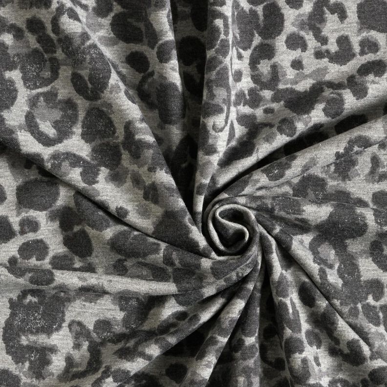 Leopard print melange French terry – grey,  image number 3