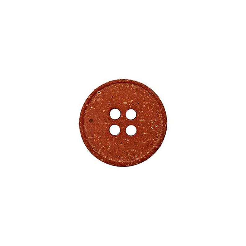 Recycled 4-Hole Hemp/Polyester Button – brown,  image number 1