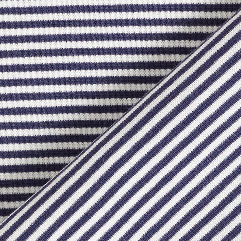 Tubular ribbing for cuffs narrow rings – navy blue/white,  image number 4