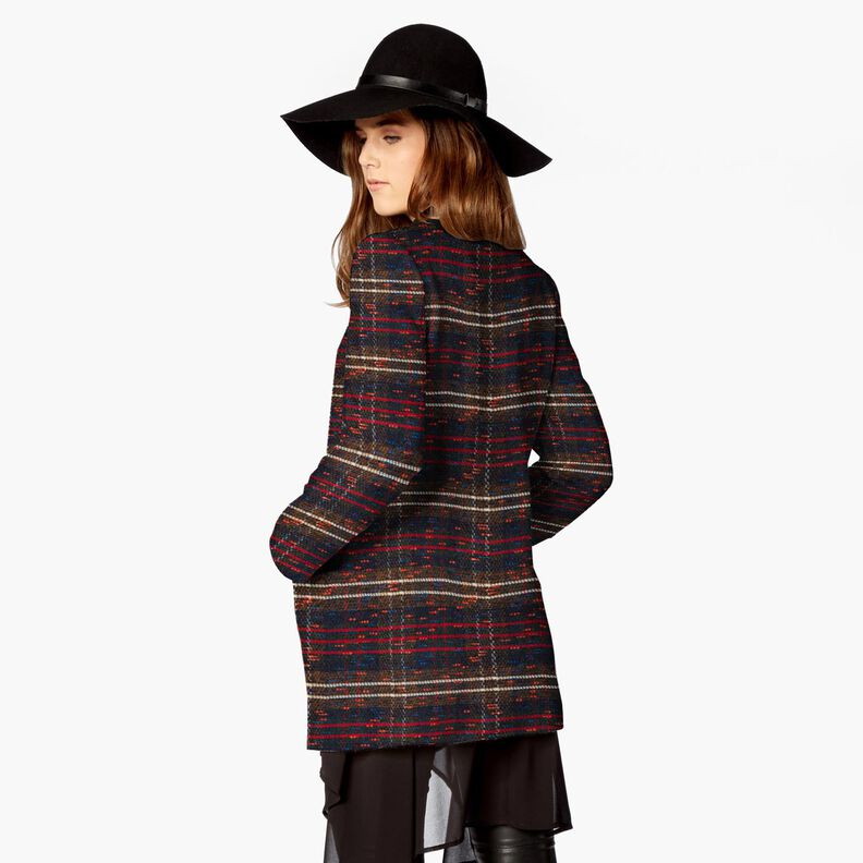 Coat fabric wool blend blurred check, image number 7