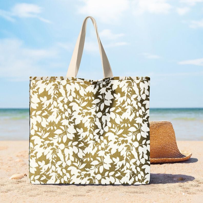 Decor Fabric Panama Leaf Shadows &ndash; cream/light olive,  image number 7