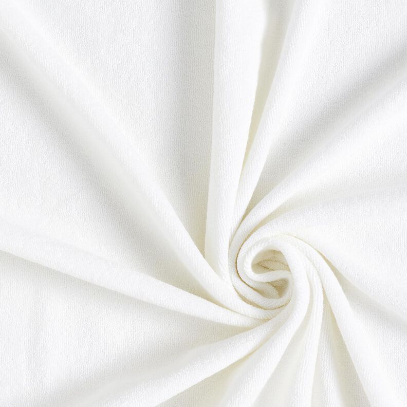 Towelling Fabric Stretch Plain – white,  image number 1