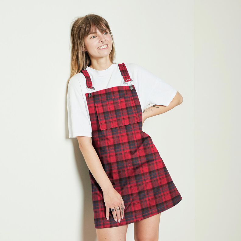 Cotton Flannel checked – chili/indigo, image number 5