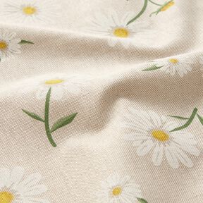 Decor Fabric Half Panama scattered daisies – natural/white, 