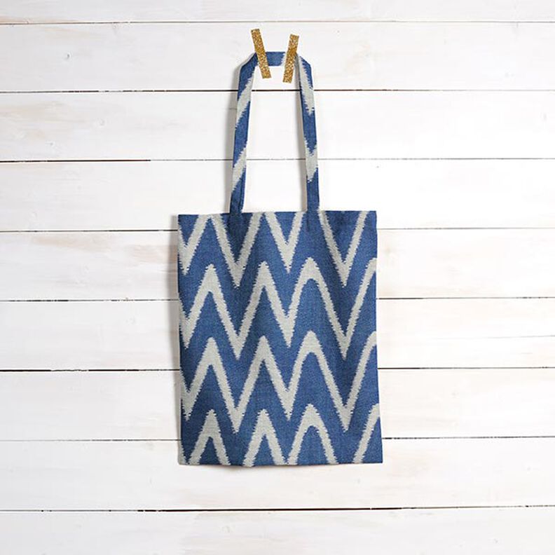 Outdoor Fabric Jacquard Ikat Print – blue,  image number 7