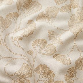 Decor Fabric Half Panama Ginkgo – mustard/natural, 