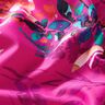 Swimsuit Fabric Watercolour Flowers – purple/white,  thumbnail number 2