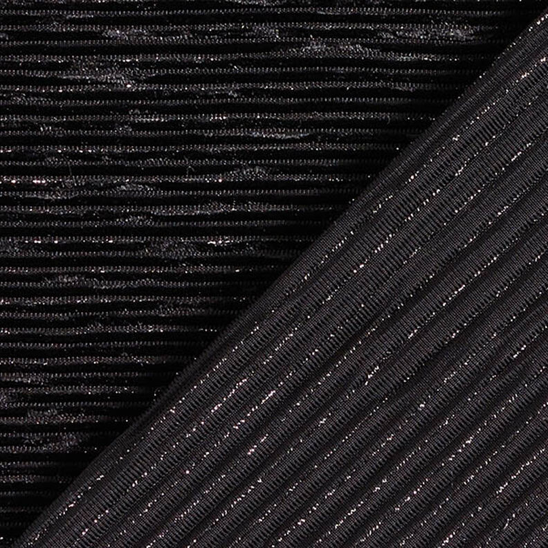 Plain Lurex Pleated Velvet – black,  image number 4