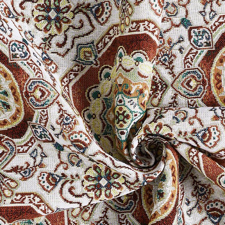 Decor Fabric Tapestry Fabric Oriental Mandala – carmine/ivory,  image number 3