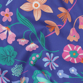 Cotton Poplin Meadow Flower Digital Print | Nerida Hansen – royal blue/light turquoise, 
