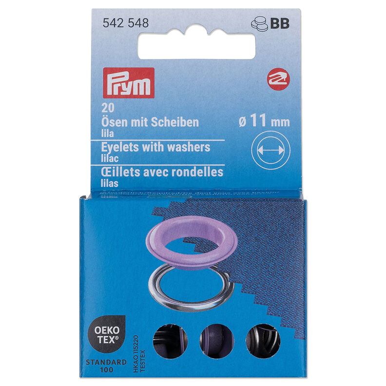 Eyelets with washers [20 pieces | Ø 11 mm] | Prym – lilac/metallic silver,  image number 1