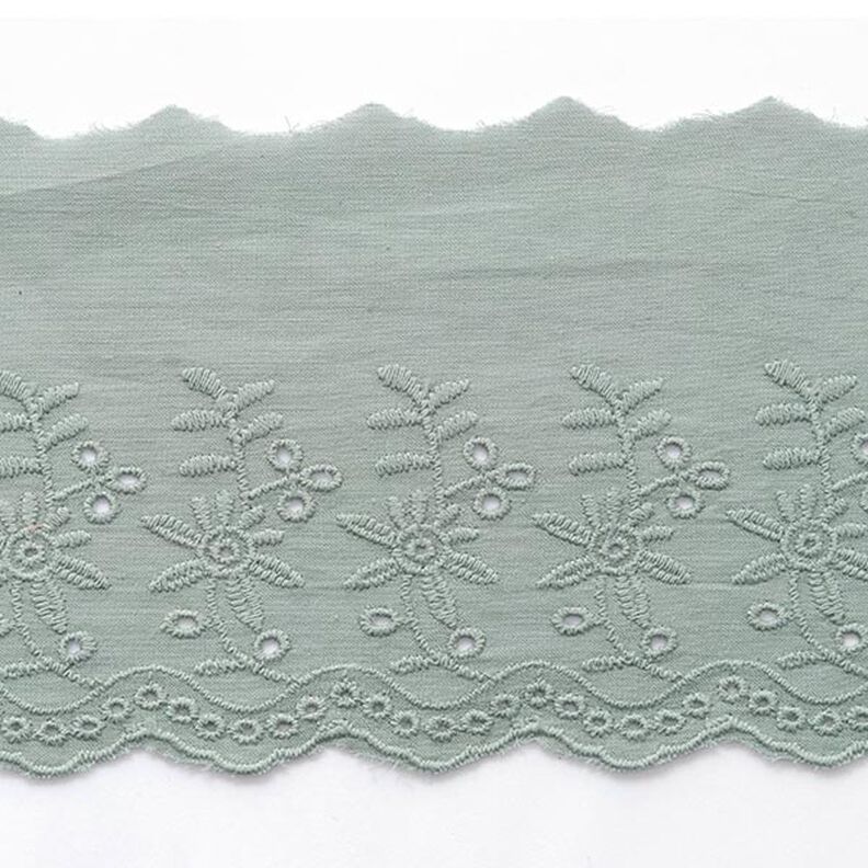 Scalloped Floral Lace Trim [ 9 cm ] – olive,  image number 1