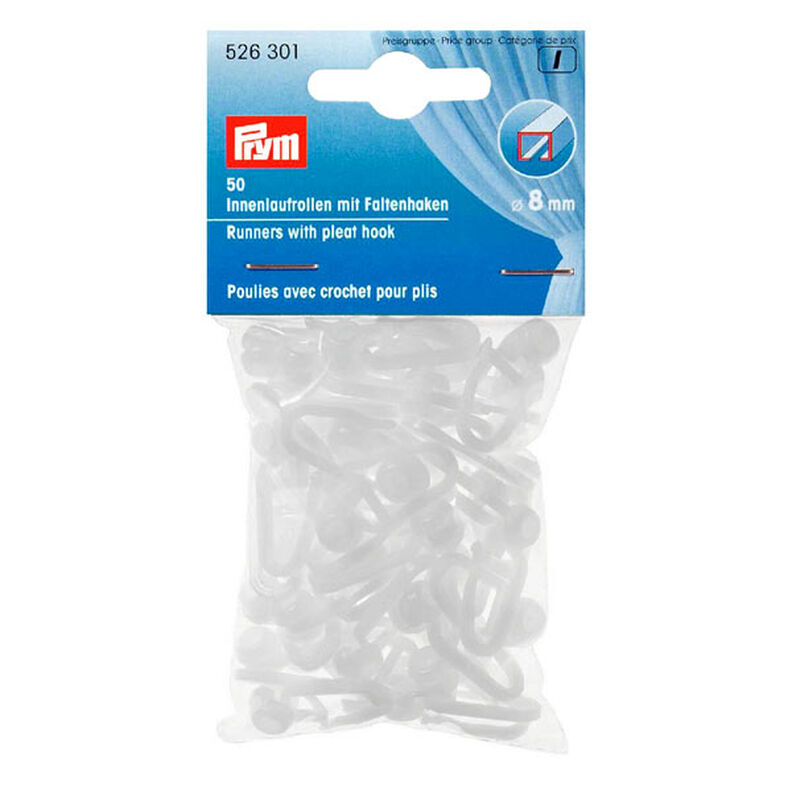 Rolling Curtain Clips w Folding Hooks 50 pcs | Prym,  image number 1