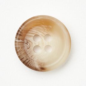 4-hole button round [Ø 15 mm] – natural/dark brown, 