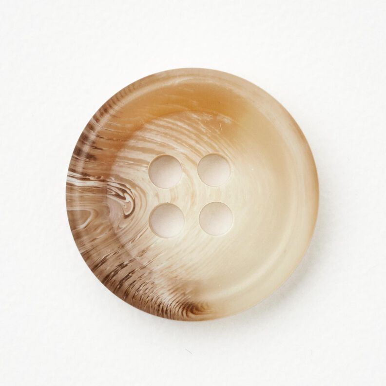 4-hole button round [Ø 15 mm] – natural/dark brown,  image number 1