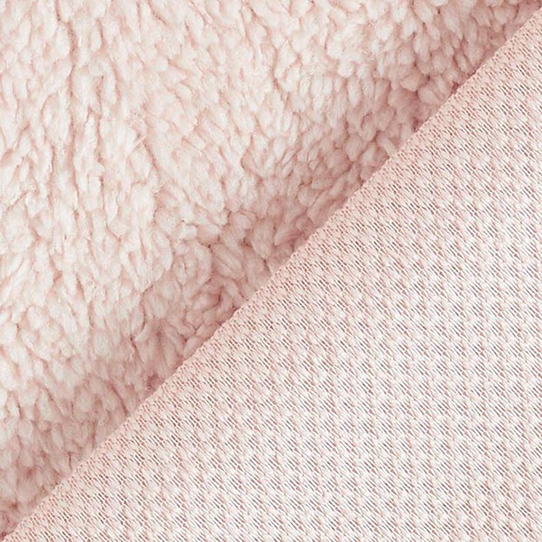 Faux Fur Teddy Fabric – light pink,  image number 3