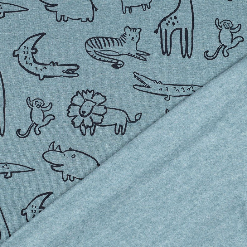 Sweatshirt Fabric Safari Animals | by Poppy – dove blue/anthracite,  image number 4