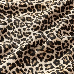 Decor Fabric Jacquard woven leopard pattern – light beige/black, 