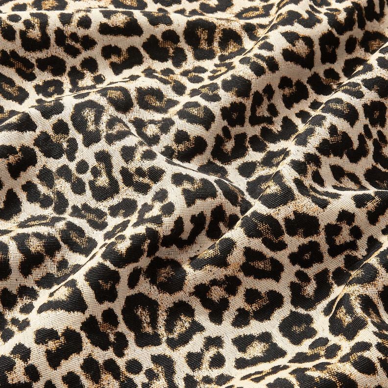 Decor Fabric Jacquard woven leopard pattern – light beige/black,  image number 2
