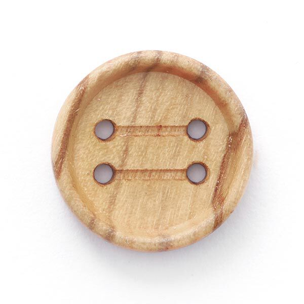 4-Hole Wooden Button  – natural,  image number 1