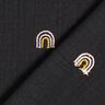 Double Gauze/Muslin Embroidered Rainbows – black,  thumbnail number 4