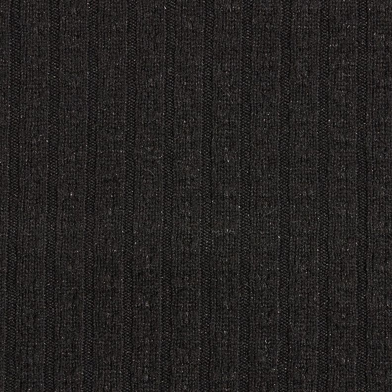 Knit Fabric Ajour elegant glitter stripes – black, image number 1
