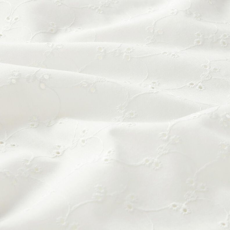 Broderie Anglaise delicate flowers – white,  image number 2