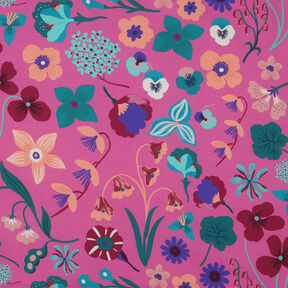 Cotton Poplin Meadow Flower Digital Print | Nerida Hansen – pink/petrol, 