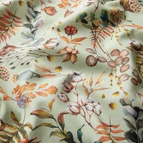 Decorative fabric, half Panama dried plants, recycled – mint, 