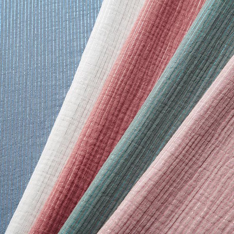 Shimmer Stripes Cotton Muslin – dove blue,  image number 6