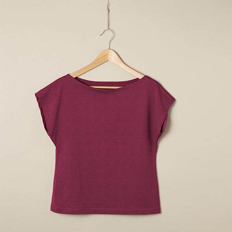 Plain Medium Cotton Jersey – burgundy,  image number 6