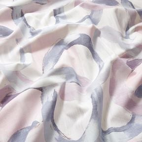Decor Fabric Half Panama abstract rings – pastel mauve/blue, 