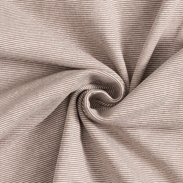 Tubular cuff fabric narrow stripes – chocolate/offwhite,  image number 1