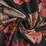 Crêpe Chiffon Floral Painting – black,  thumbnail number 3