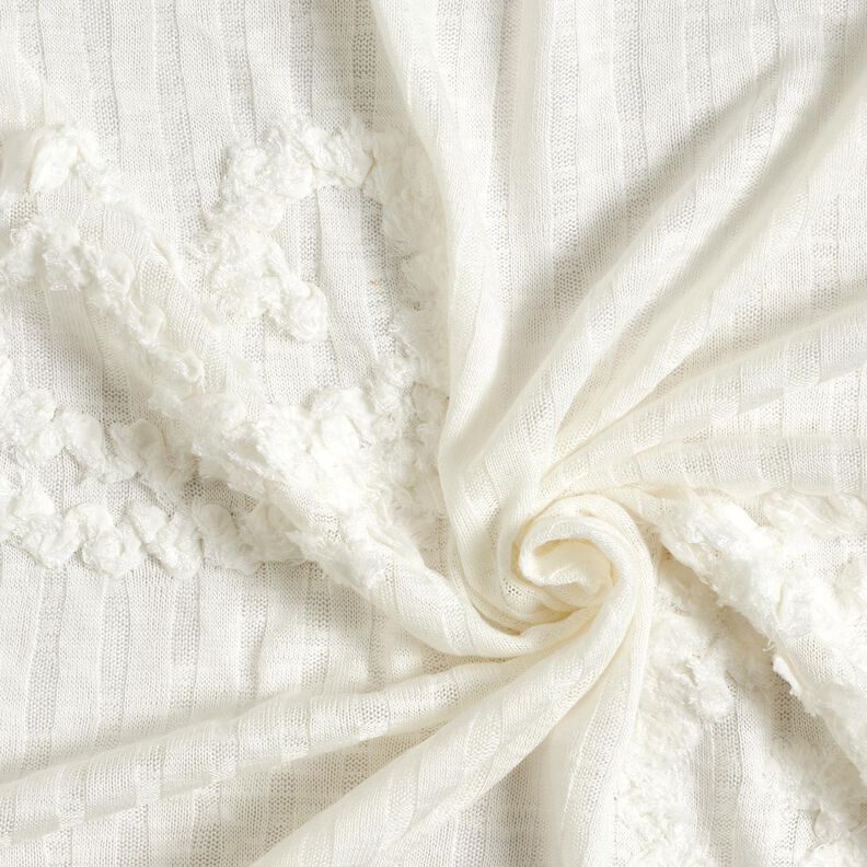 Ribbed Knit paisley effect – ivory,  image number 3