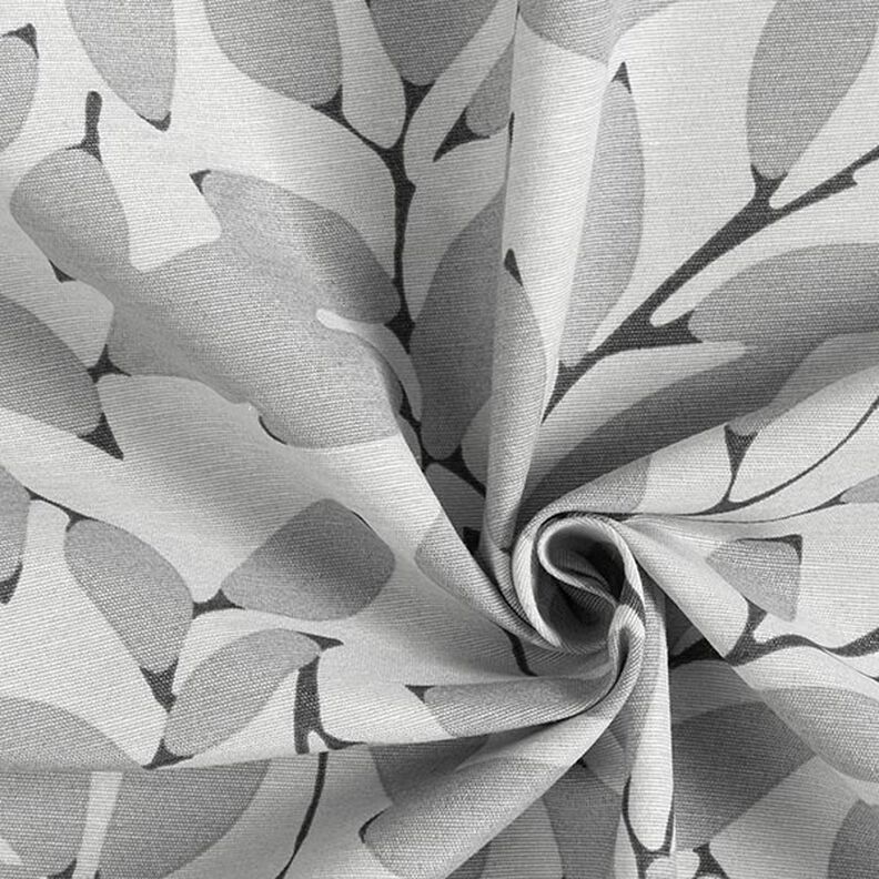 Decor Fabric Canvas Blurred Leaves – misty grey/grey, image number 3