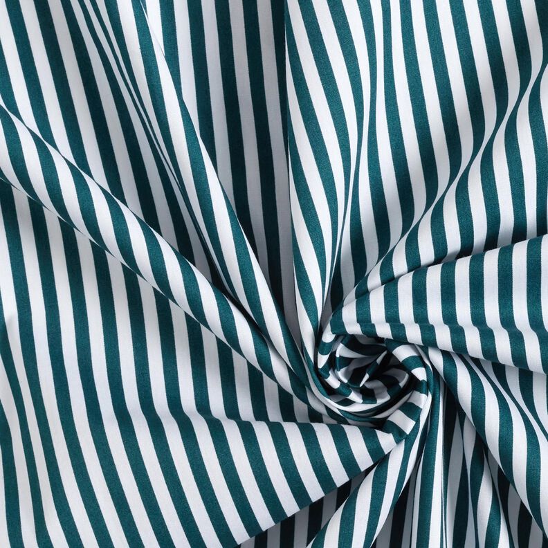 Cotton Poplin narrow stripes – blue spruce/white,  image number 3