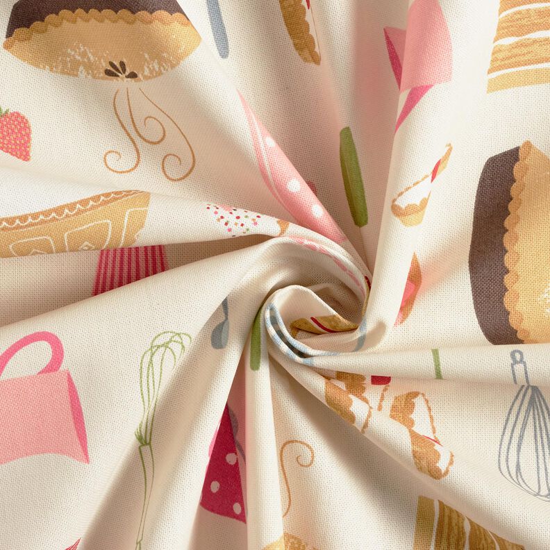 Decor Fabric Half Panama cakes and tarts – light beige/pink,  image number 3