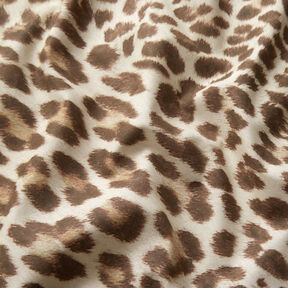 GOTS Cotton Batiste Leopard print | TCC x LOOKS by Wolfgang Joop – light beige/dark brown, 