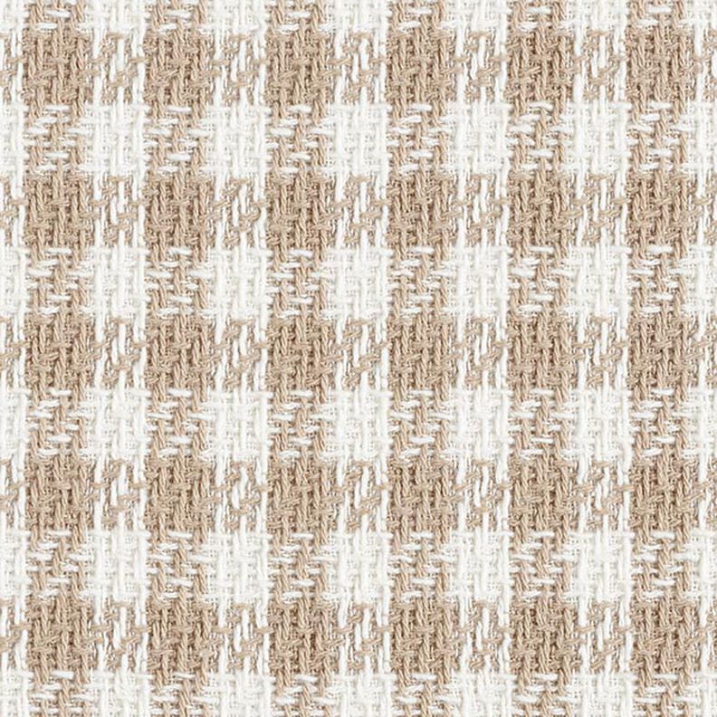 Checked Cotton Coating Fabric – white/dark beige,  image number 1
