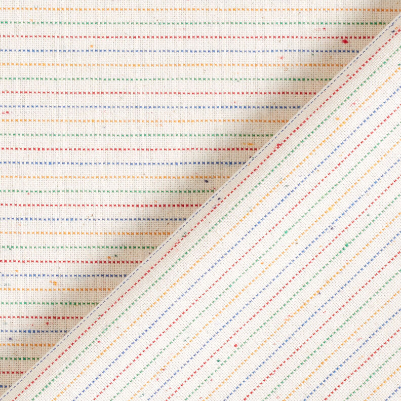 Decor Fabric Half Panama multicoloured stripes – natural, image number 4
